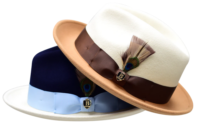 The Ritz Two Tone Felt Dress Hat by Bruno Capelo