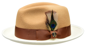 The Ritz Two Tone Felt Dress Hat by Bruno Capelo