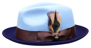 The Ritz Two Tone Felt Dress Hat by Bruno Capelo