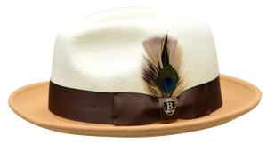 The Ritz Two Tone Felt Dress Hat by Bruno Capelo