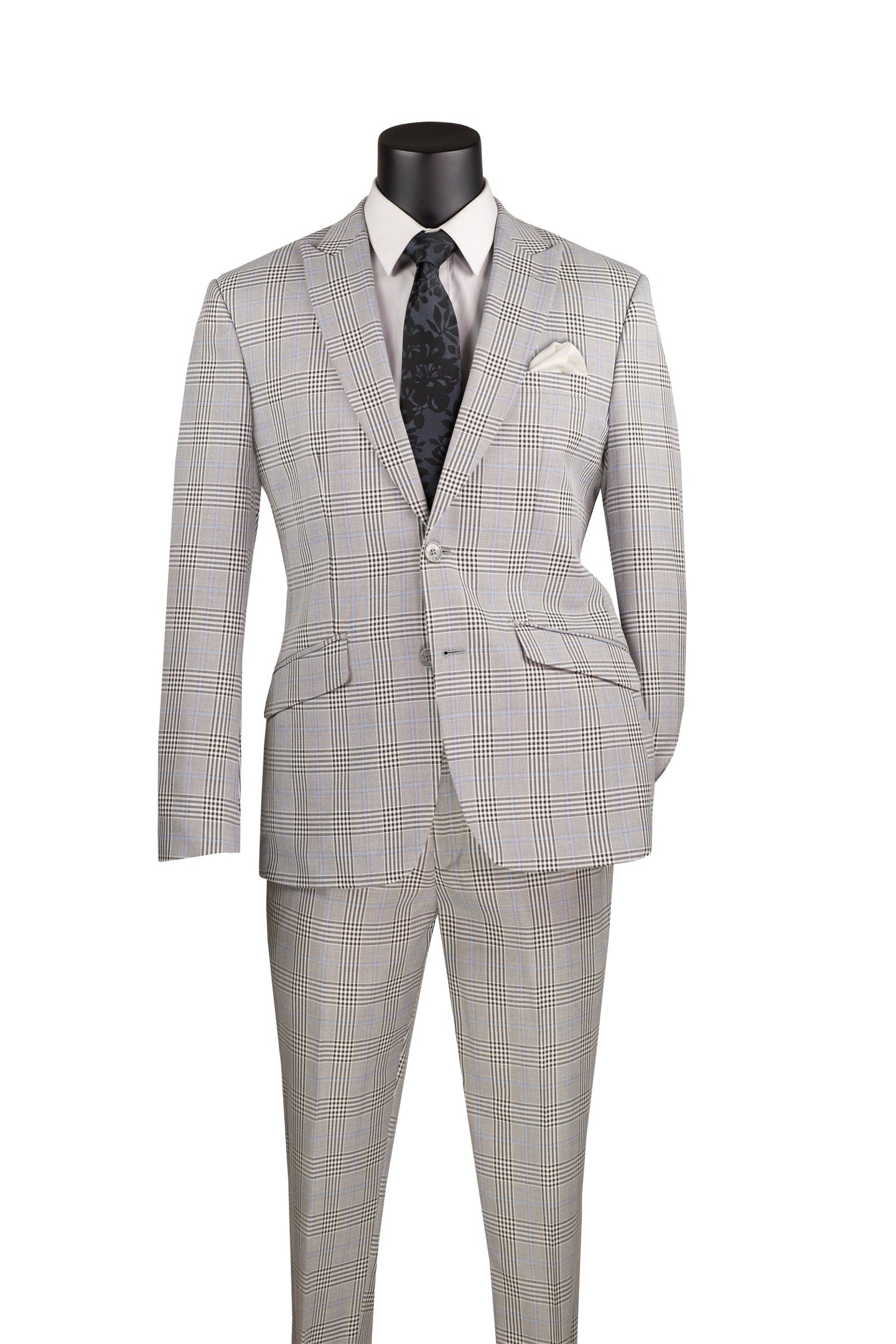 Slim Fit Single Breasted Two Button Peak Lapel Suit by Vinci