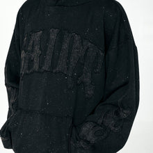 Load image into Gallery viewer, Acid Washed French Terry "Saint" Graphic Sparkled Rhinestone Pullover Hoody &amp; Matching Fleece Pants Set # F25124