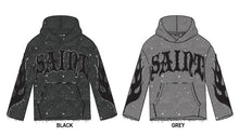 Load image into Gallery viewer, Acid Washed French Terry "Saint" Graphic Sparkled Rhinestone Pullover Hoody &amp; Matching Fleece Pants Set # F25124