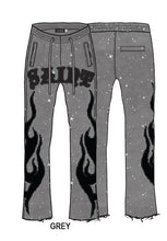 Load image into Gallery viewer, Acid Washed French Terry "Saint" Graphic Sparkled Rhinestone Pullover Hoody &amp; Matching Fleece Pants Set # F25124