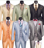 Slim Fit Single Breasted 3 Piece Luxurious Satin Look Suit Tux