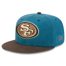 Load image into Gallery viewer, San Francisco 49ers 59Fifty 5950 New Era Superbowl XV1 Teal &amp; Brown Fitted Cap