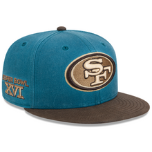 Load image into Gallery viewer, San Francisco 49ers 59Fifty 5950 New Era Superbowl XV1 Teal &amp; Brown Fitted Cap