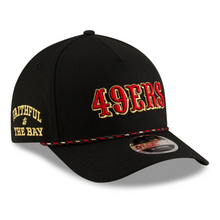 Load image into Gallery viewer, San Francisco 49ers New Era 9Forty 940 Rivalry Black Red &amp; Gold Adjustable Fit Curved Bill Hat