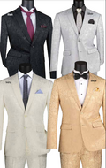 Slim Fit Single Breasted Texture Suit by Vinci