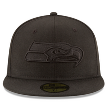Load image into Gallery viewer, Seattle Seahawks New Era 59Fifty Triple Jet Black 5950 Fitted Hat