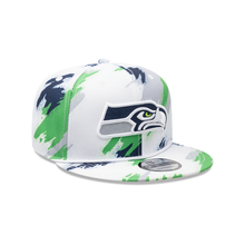 Load image into Gallery viewer, Seattle Seahawks New Era 9Fifty 950 Paint Splatter Snapback Hat