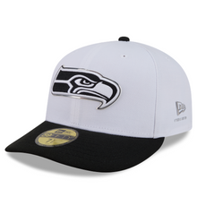 Load image into Gallery viewer, Seatle Seahawks 59Fifty White &amp; Black Pre-Curved Bill 5950 New Era Fitted Cap