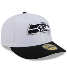 Load image into Gallery viewer, Seatle Seahawks 59Fifty White &amp; Black Pre-Curved Bill 5950 New Era Fitted Cap
