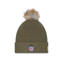 Load image into Gallery viewer, Seattle Seahawks New Era Fleece Lined Salute to Service Pom Knit Beanie