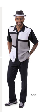 Men's 2 Pc Short Sleeve Leisure Walking Suit