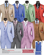 Modern Fit Single Breasted Vested Stretch Fabric 3 Pc Suit # MV2K2