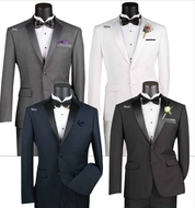 Slim Fit Tuxedo in Black, Navy, Grey, White & Ivory # TSC900