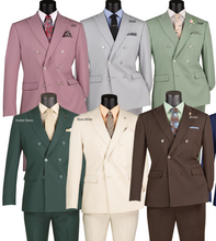 Load image into Gallery viewer, Slim Fit Double-Breasted Suit by Vinci in 10 Colors.  # SDB1