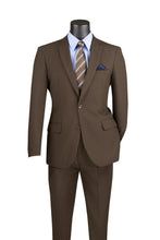 Load image into Gallery viewer, Slim Fit Single-Breasted Suit Lucci in Brown &amp; Light Blue Colors