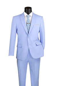 Slim Fit Single-Breasted Suit Lucci in Brown & Light Blue Colors