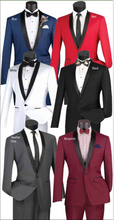 Load image into Gallery viewer, Slim Fit Shawl Collar Tux in Black, Grey, Burgundy, Ivory, White, Red &amp; Blue. # TSS