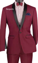 Load image into Gallery viewer, Slim Fit Shawl Collar Tux in Black, Grey, Burgundy, Ivory, White, Red &amp; Blue. # TSS
