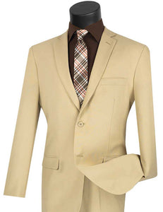 Slim Fit Single-Breasted Suit Lucci in Ivory, Beige & Red Colors