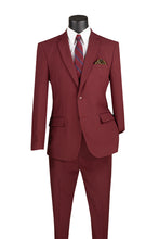 Load image into Gallery viewer, Slim Fit Single-Breasted Suit in Navy, Grey &amp; Burgundy Colors