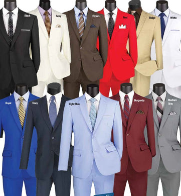 Slim Fit Single-Breasted Suit Lucci in Black, White & Royal Colors
