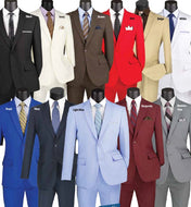 Slim Fit Single-Breasted Suit Lucci in Black, White & Royal Colors