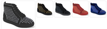 Load image into Gallery viewer, Five pairs of studded high-top shoes in different colors 