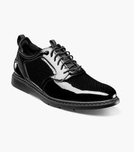 Load image into Gallery viewer, Spyre Plain Toe Black Patent Elastic No-tie Laces easy slip-on, slip-off Stacy Adams Shoe