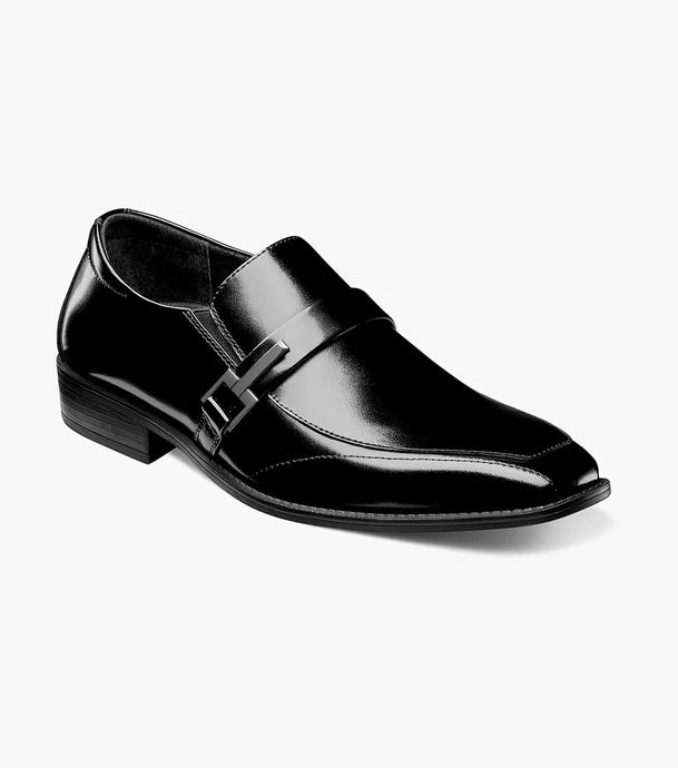 Stacy Adams Abram Moc Toe Slip On Black Dress Shoe