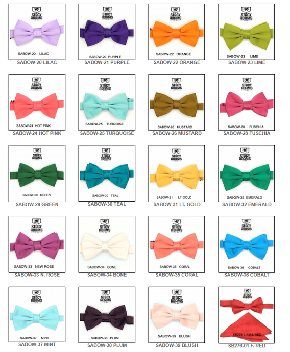 Stacy Adams Solid Color Bow Tie & Matching Hanky Set