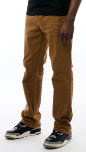 Straight Fit Stretch 3D Whisker Finish Washed Twill Jeans