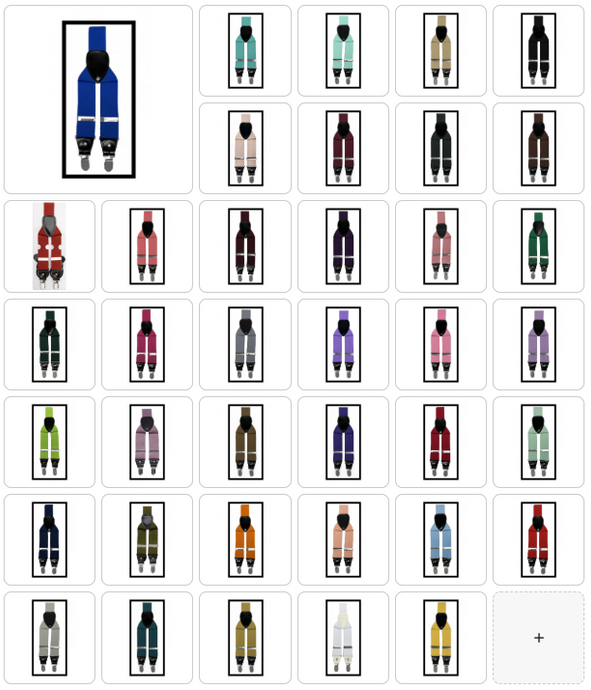 Suspenders - Convertible Clip On or Button