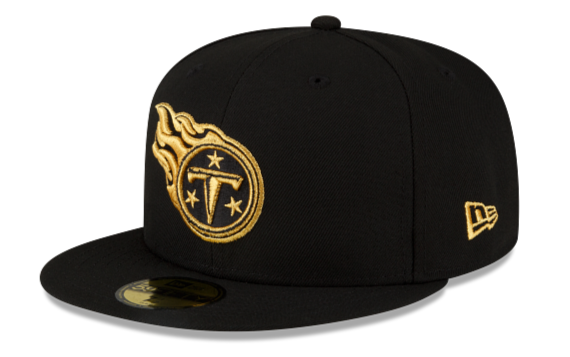 Tennesse Titans New Era Black Gold Metallic 59Fifty Fitted Cap