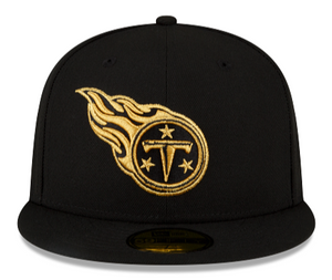 Tennesse Titans New Era Black Gold Metallic 59Fifty Fitted Cap