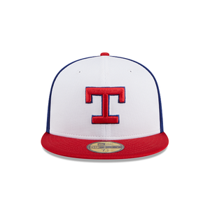 Texas Rangers New Era Red White Blue 59Fifty 5950 Fitted Cap