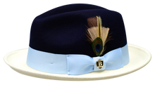 Load image into Gallery viewer, The Ritz Two Tone Felt Dress Hat by Bruno Capelo