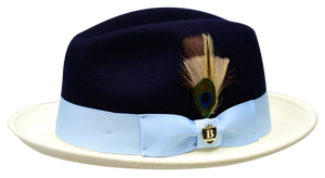 The Ritz Two Tone Felt Dress Hat by Bruno Capelo