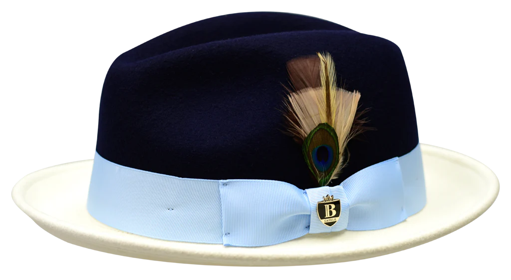 The Ritz Two Tone Felt Dress Hat by Bruno Capelo