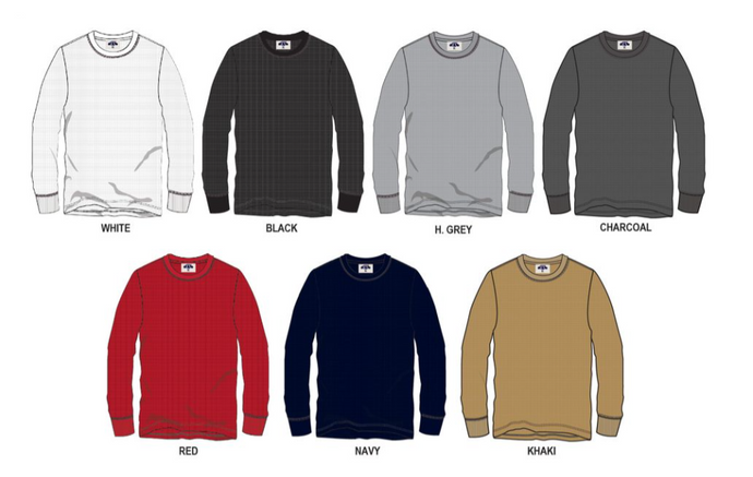 Long Sleeve Thermals in 12 Colors