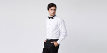 Load image into Gallery viewer, Tuxedo Shirt with Bowtie in White and Black Colors - Regular Fit