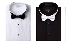 Load image into Gallery viewer, Tuxedo Shirt with Bowtie in White and Black Colors - Regular Fit