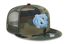 Load image into Gallery viewer, UNC University of North Carolina New Era 9Fifty 950 Camouflage Trucker Snapback cap