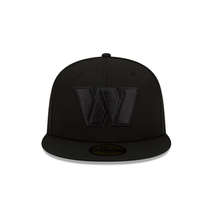 Washington Commanders New Era 59Fifty Double Black 5950 Fitted Cap