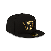 Load image into Gallery viewer, Washington Commanders New Era Black Gold 5950 Metallic 59Fifty Fitted Cap