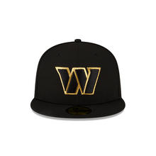 Load image into Gallery viewer, Washington Commanders New Era Black Gold 5950 Metallic 59Fifty Fitted Cap