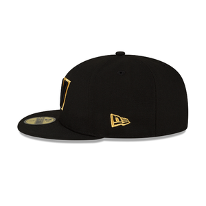 Washington Commanders New Era Black Gold 5950 Metallic 59Fifty Fitted Cap